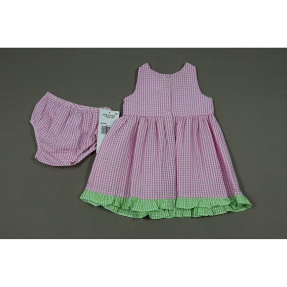 Rare Editions Baby Girls Butterfly Check Seersucker Dress - Pink - Size 18M - Picture 3 of 8